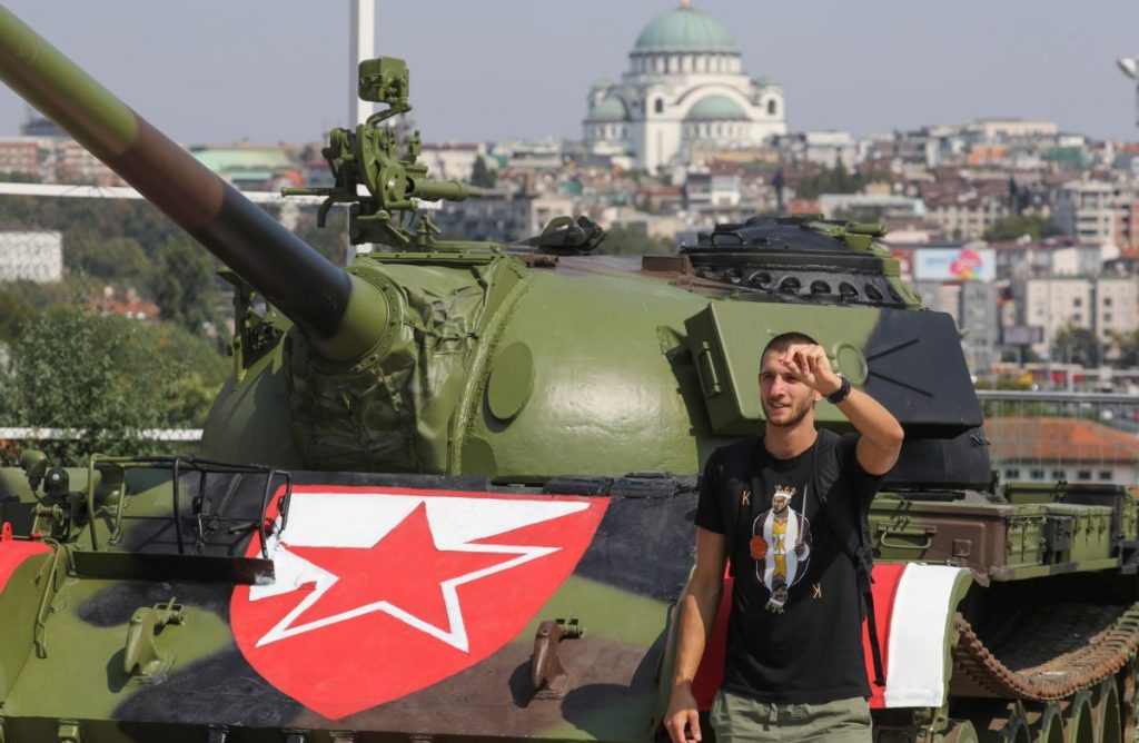 Т-55 танк перед стадионом Райко Митич