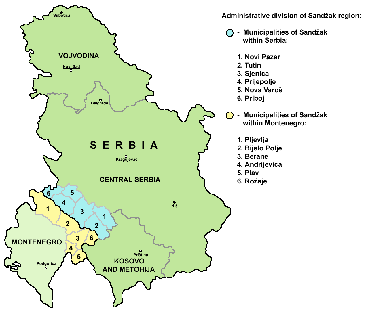 Карта сербии и косово на карте европы