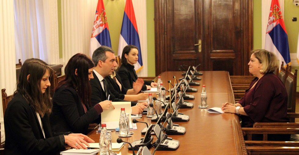 Председатель Парламента Сербии Владимир Орлич с послом Греции Марией Леванти
